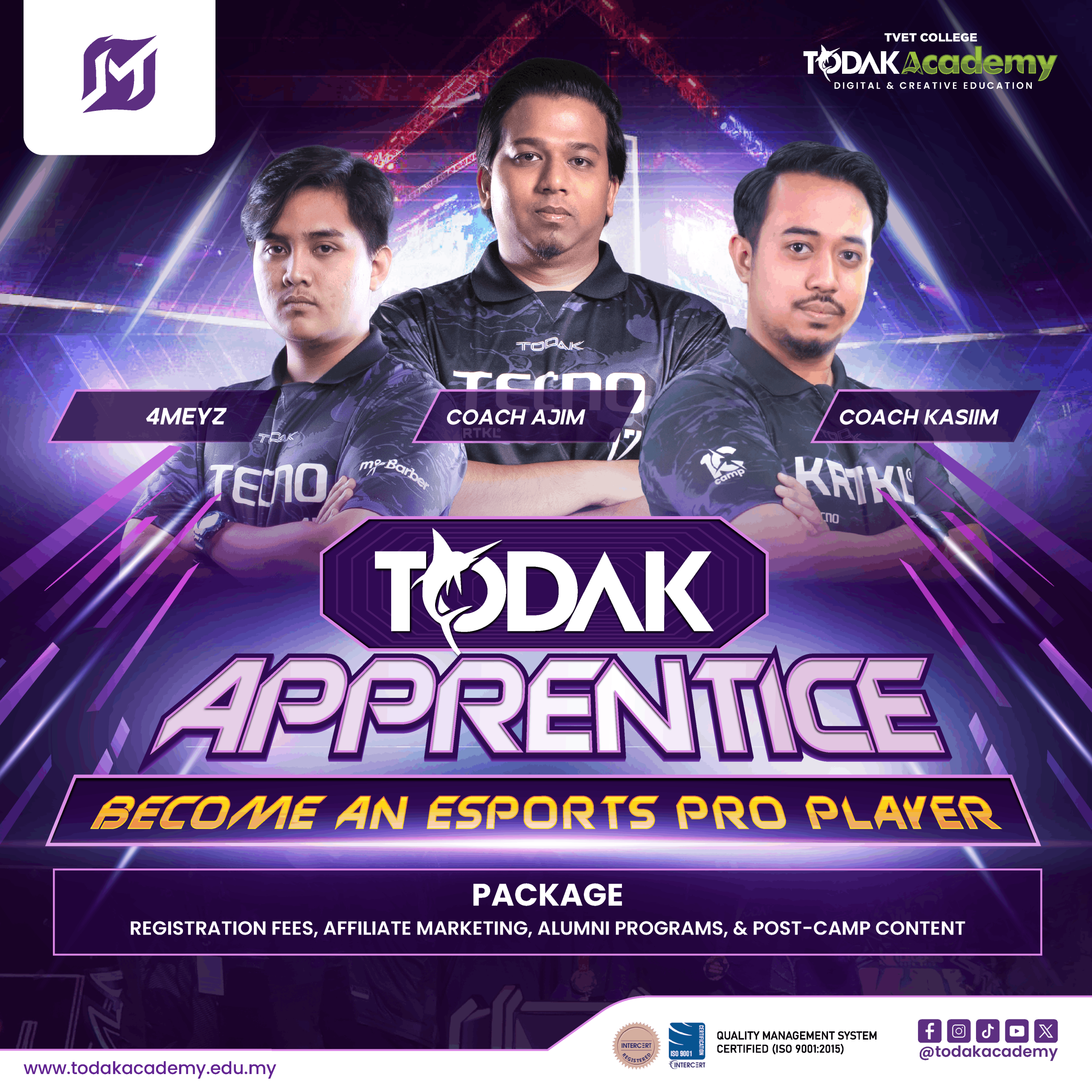 Todak Apprentice esports program at Todak Academy Cyberjaya training aspiring players to become professional esports athlete