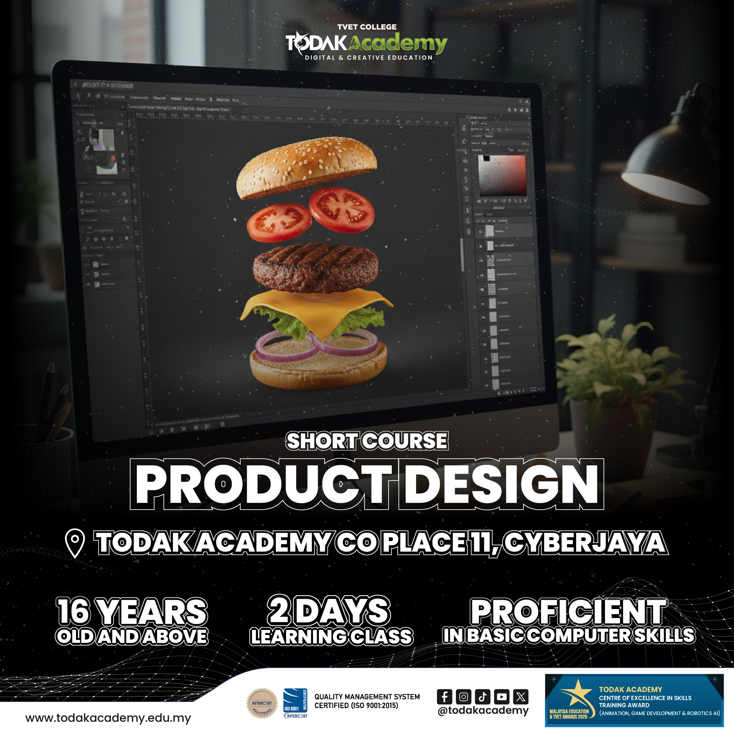 Product design short course at Todak Academy Cyberjaya teaching digital product design skills in 2 days