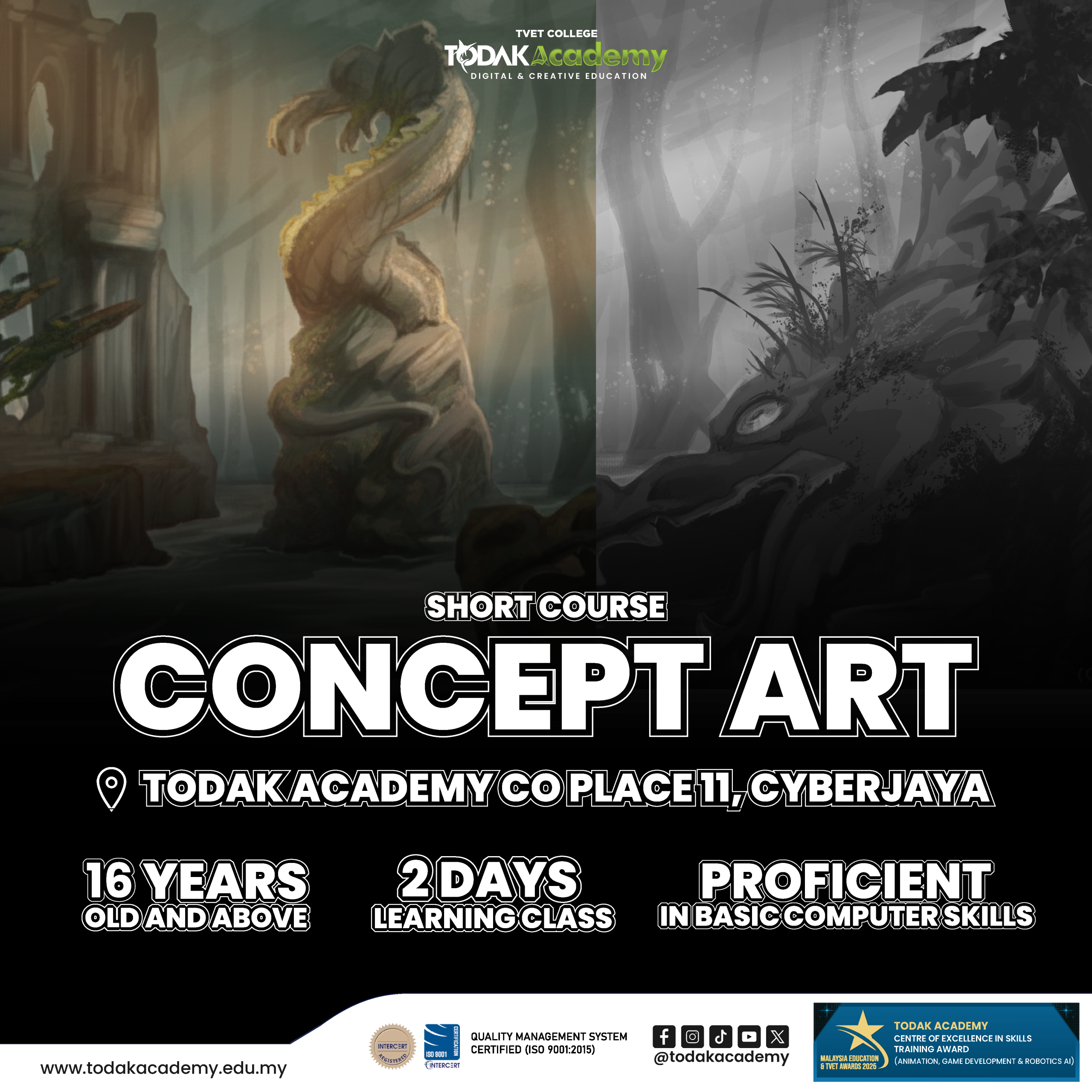 Concept Art short course at Todak Academy Cyberjaya with early bird promo RM500 for digital art training